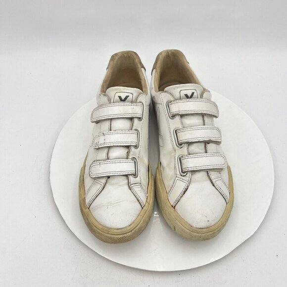 Veja Recife V Lock Women Size 10 White Stitch V Logo Leather Comfort Shoes - Picture 3 of 14